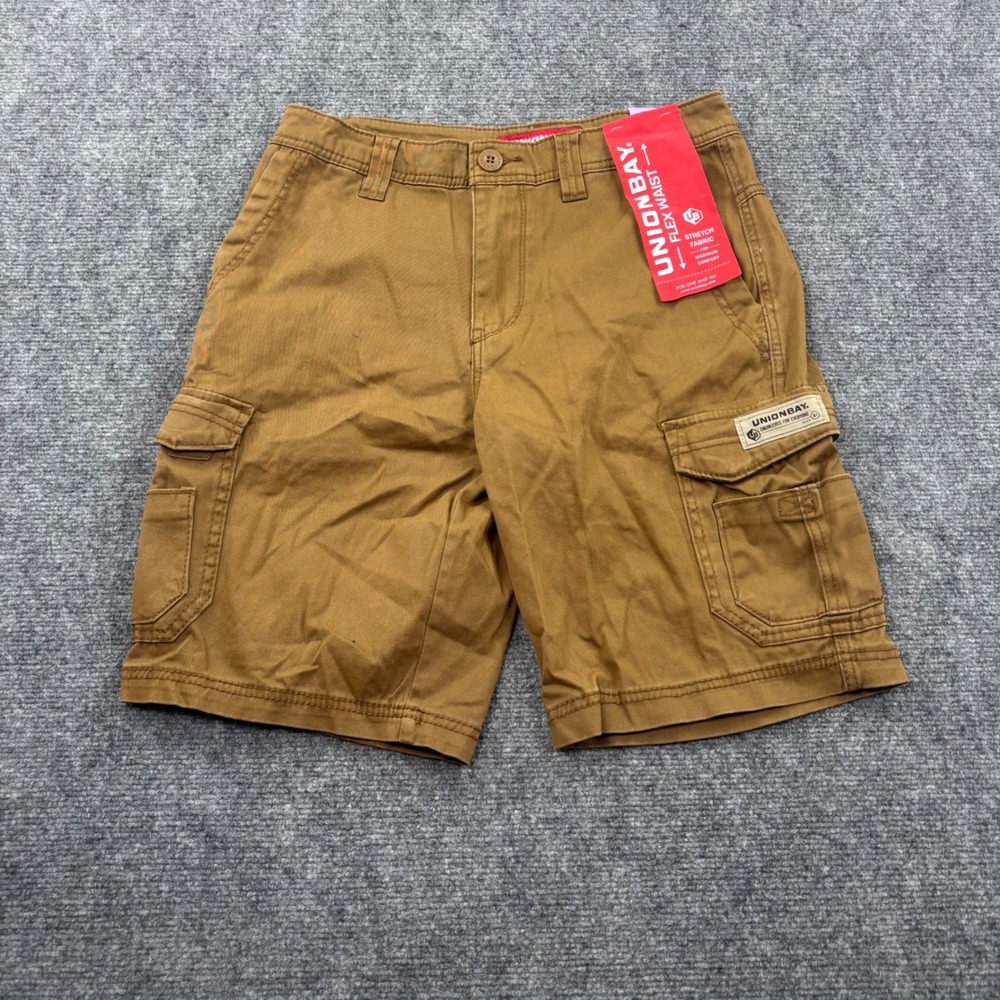 Unionbay Cargo Shorts 30 Brown Flex Waist Stretch Cotton New Men's